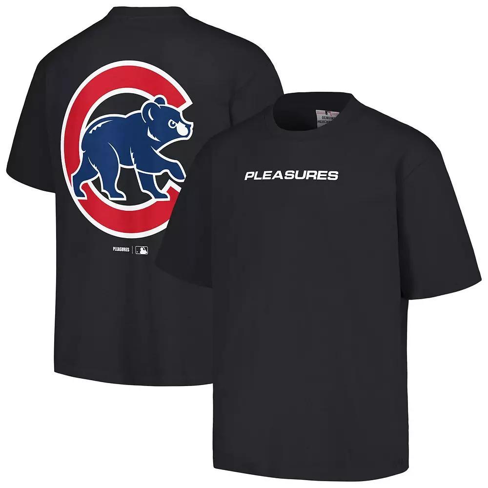 Men's PLEASURES  Black Chicago Cubs Ballpark T-Shirt, Size: Small Product Image