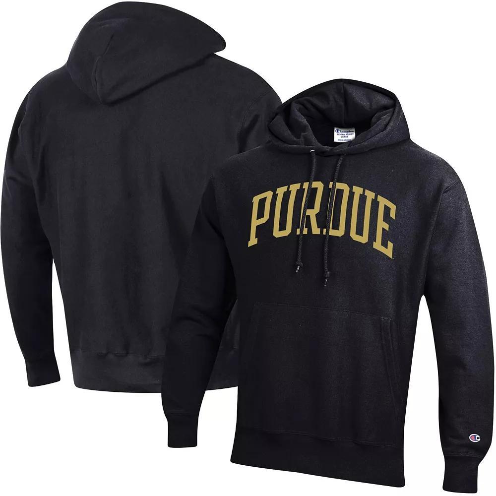 Men's Champion Black Purdue Boilermakers Team Arch Reverse Weave Pullover Hoodie, Size: Medium Product Image