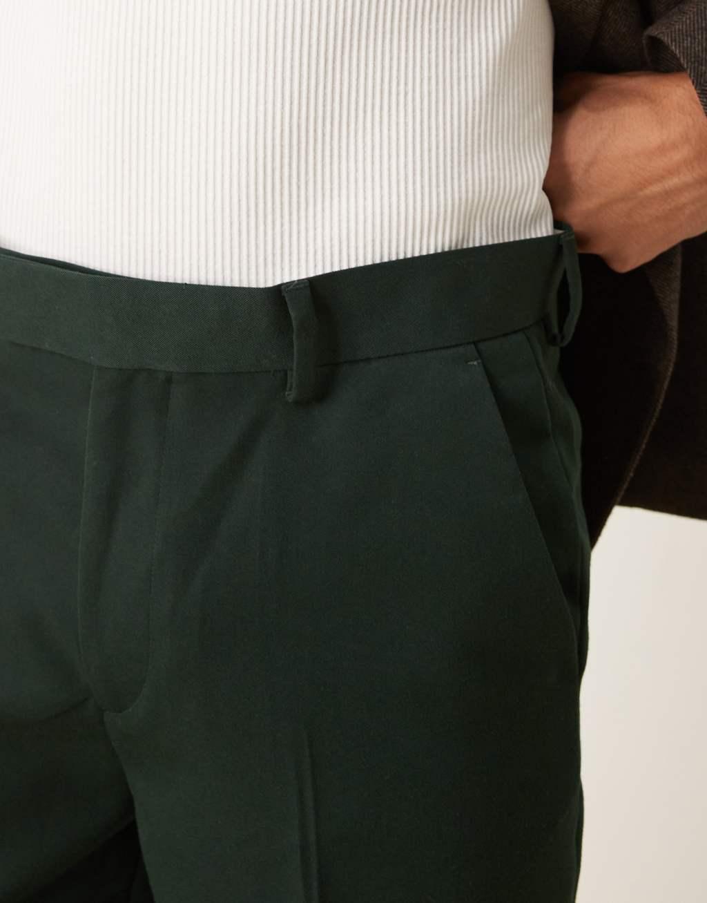 ASOS DESIGN smart tapered fit pants in forest green Product Image