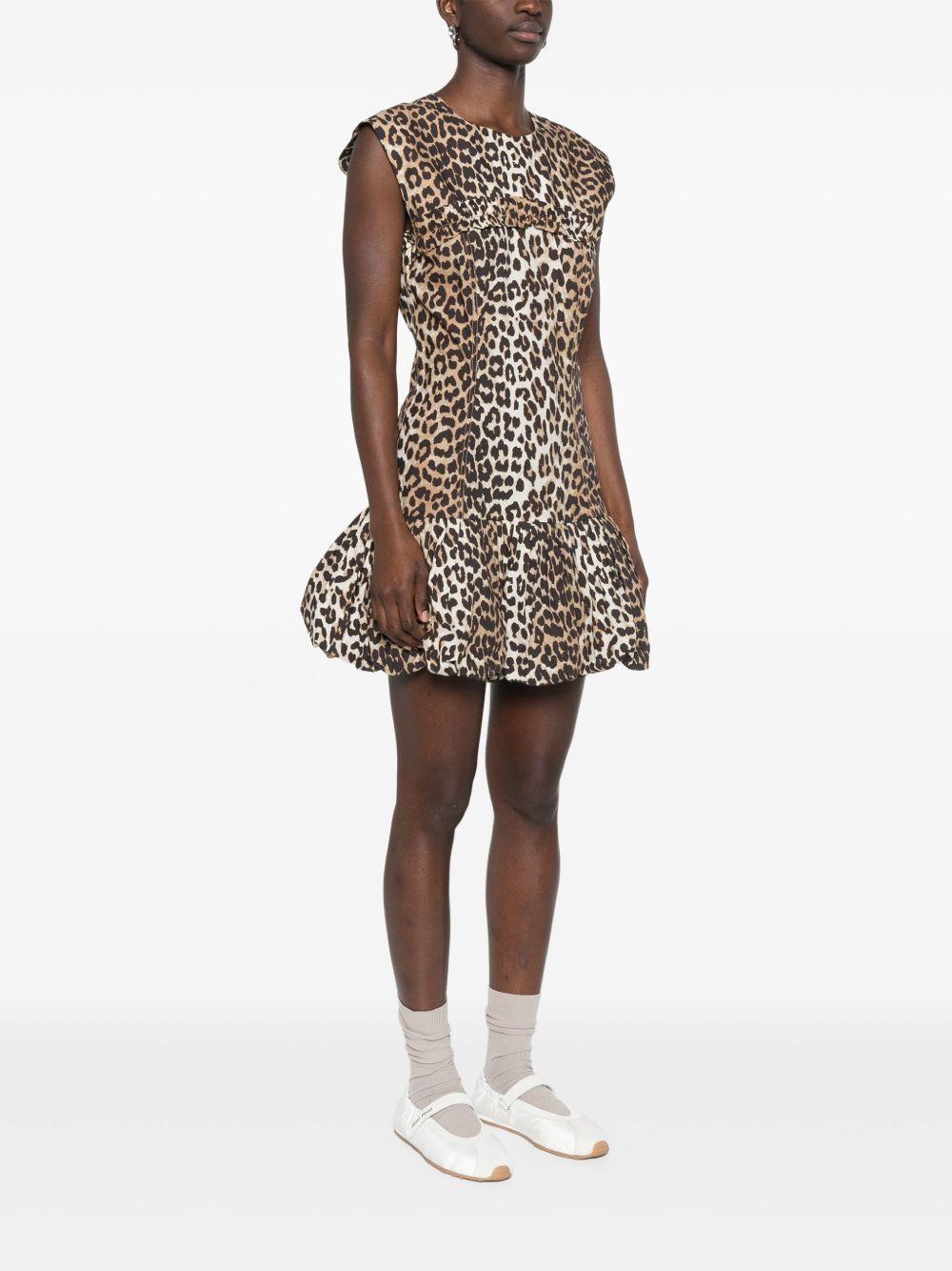leopard-print cotton mini dress Product Image