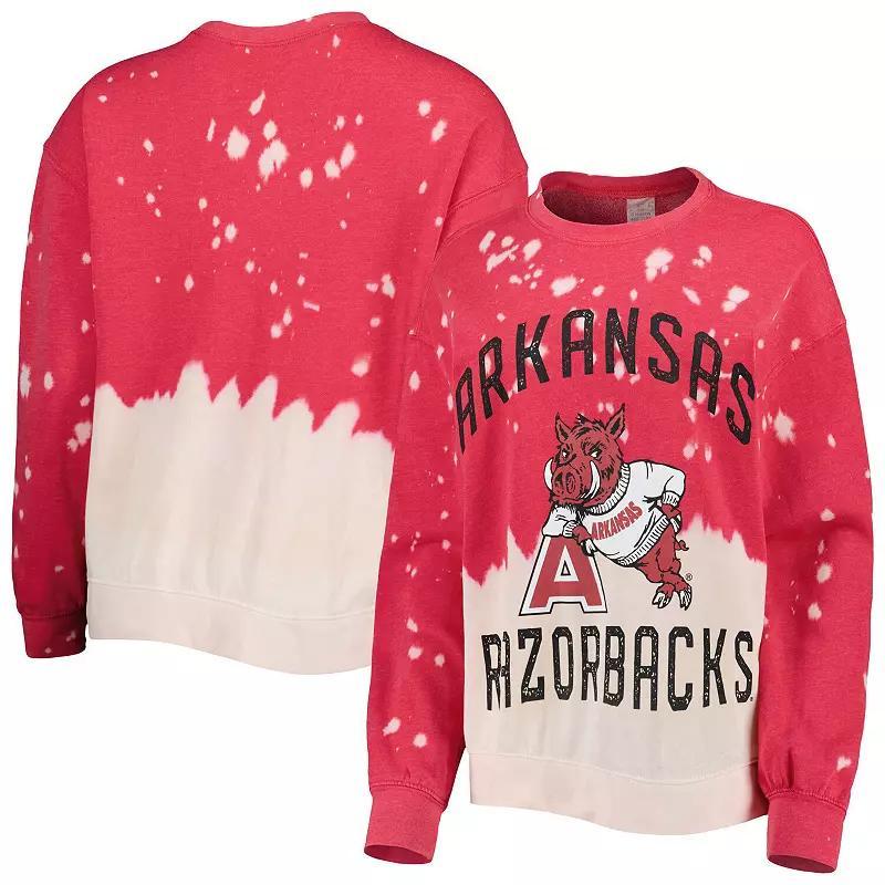 Womens Gameday Couture Cardinal Arkansas Razorbacks Twice As Nice Faded Dip-Dye Pullover Sweatshirt Product Image