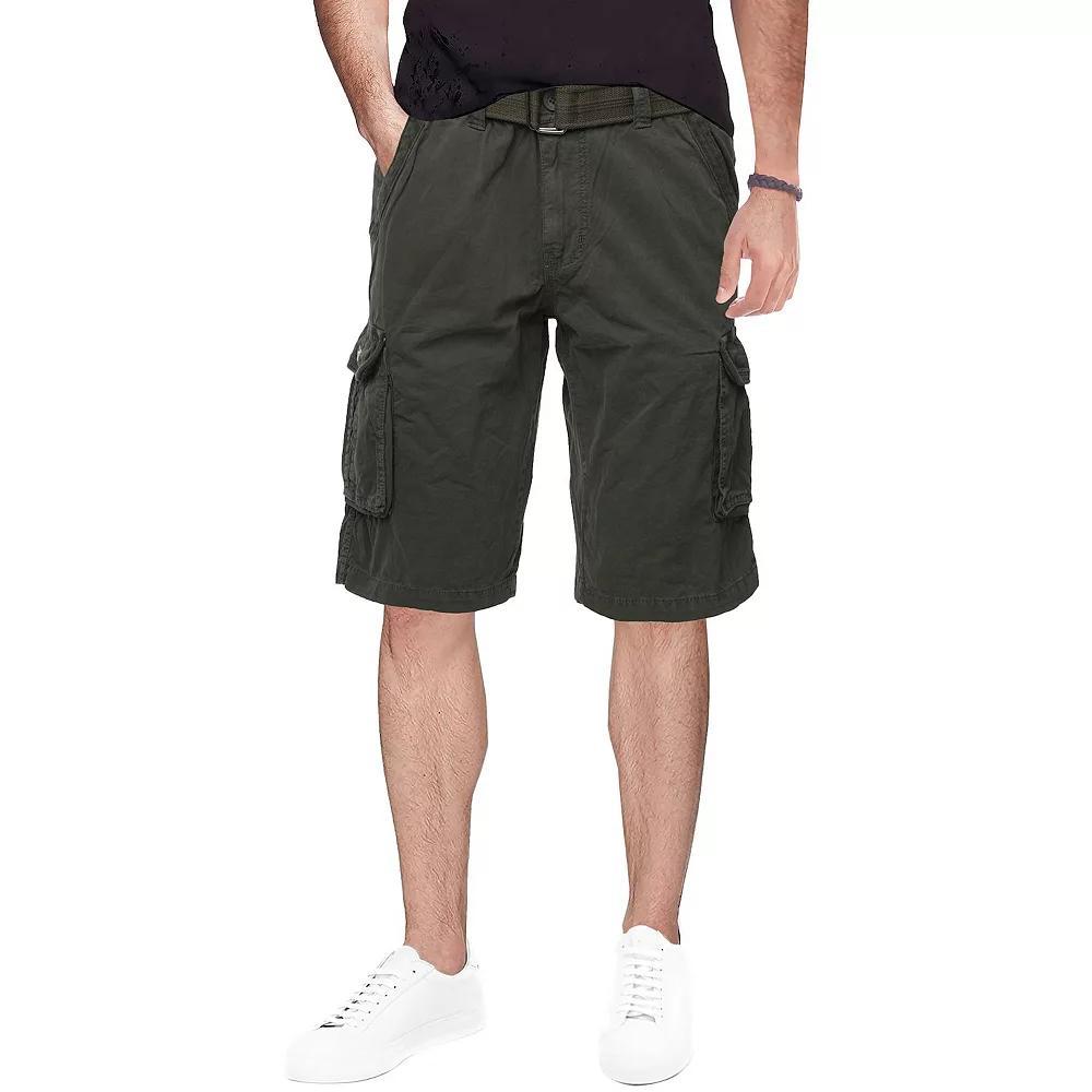 Men's RAW X by Xray Regular-Fit Belted Button Cargo Shorts, Size: 36, Grey Product Image