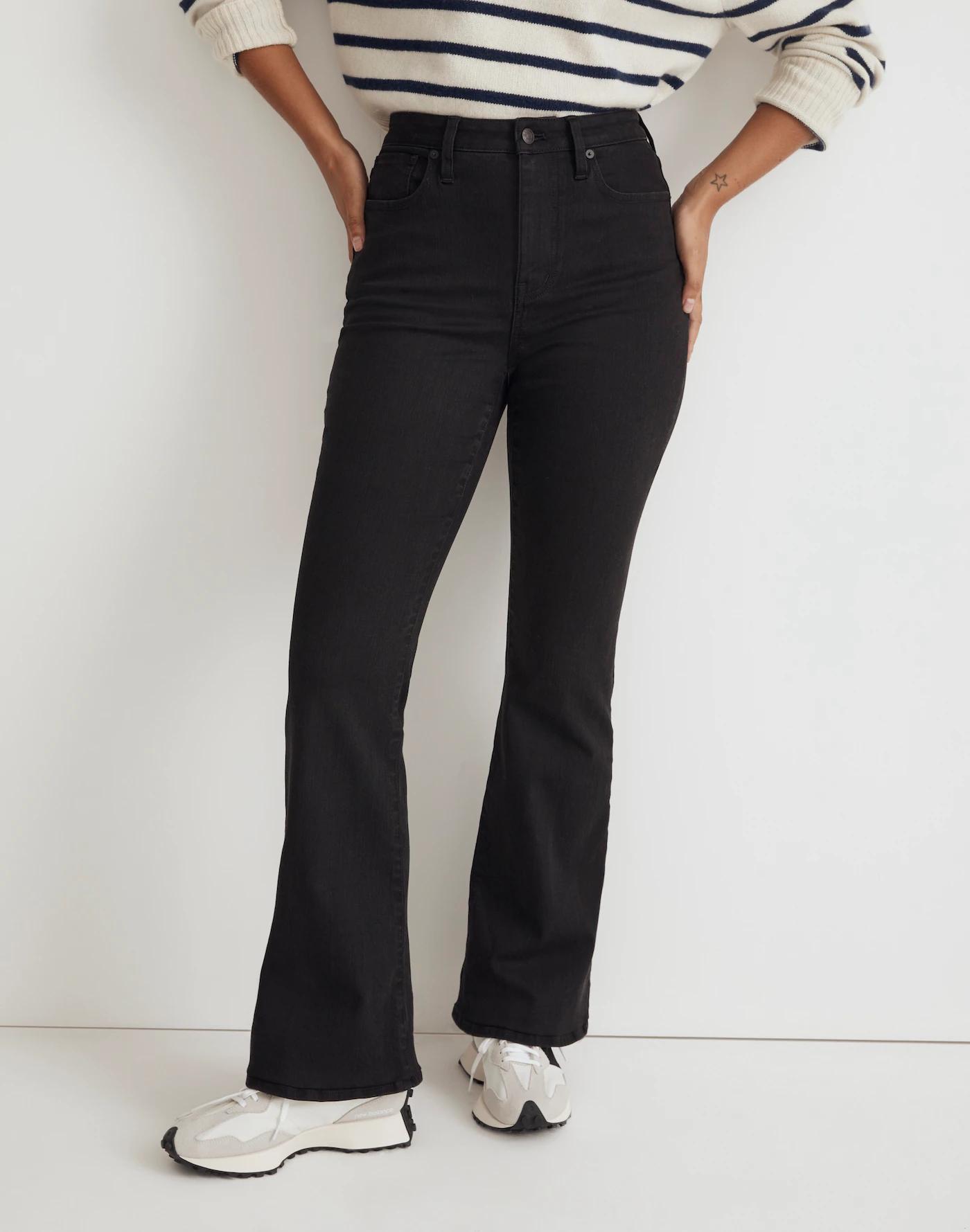 Curvy Skinny Flare Jeans in Black Frost Wash Product Image