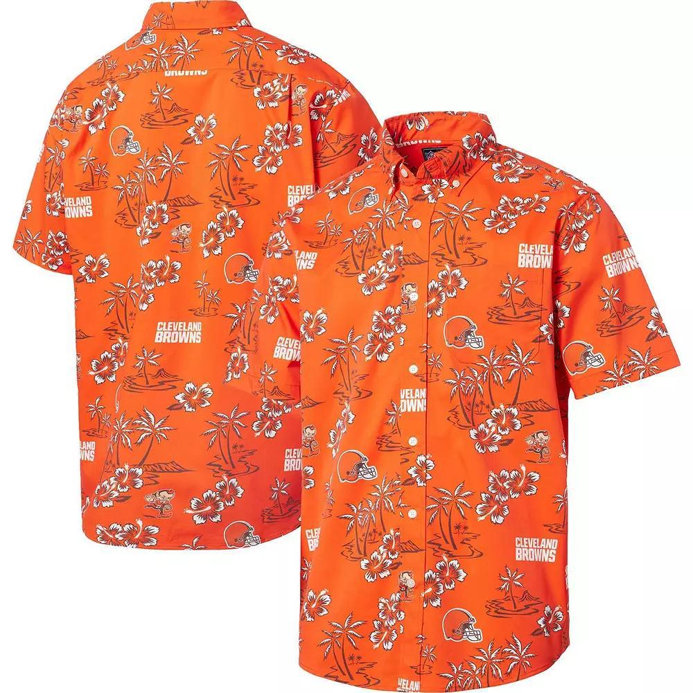 Men's Reyn Spooner Orange Cleveland Browns Kekai Button-Up Shirt, Size: Medium Product Image
