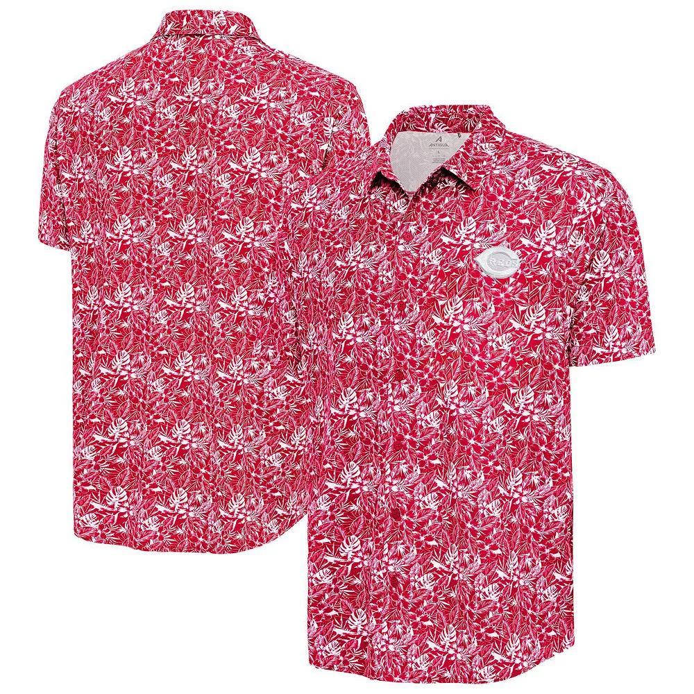Men's Antigua Red Cincinnati Reds Resort Button-Up Shirt, Size: Small, Red Red Product Image