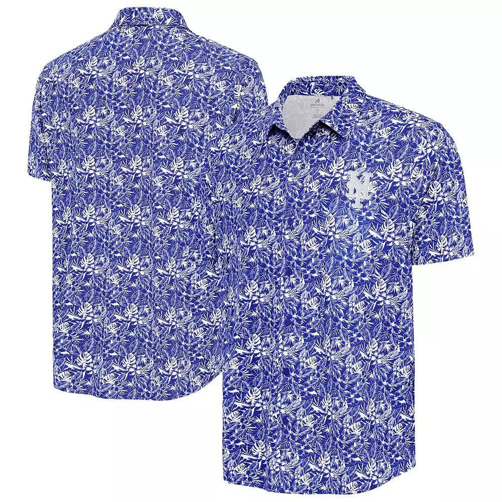 Men's Antigua Royal New York Mets Resort Button-Up Shirt, Size: XL, Blue Product Image