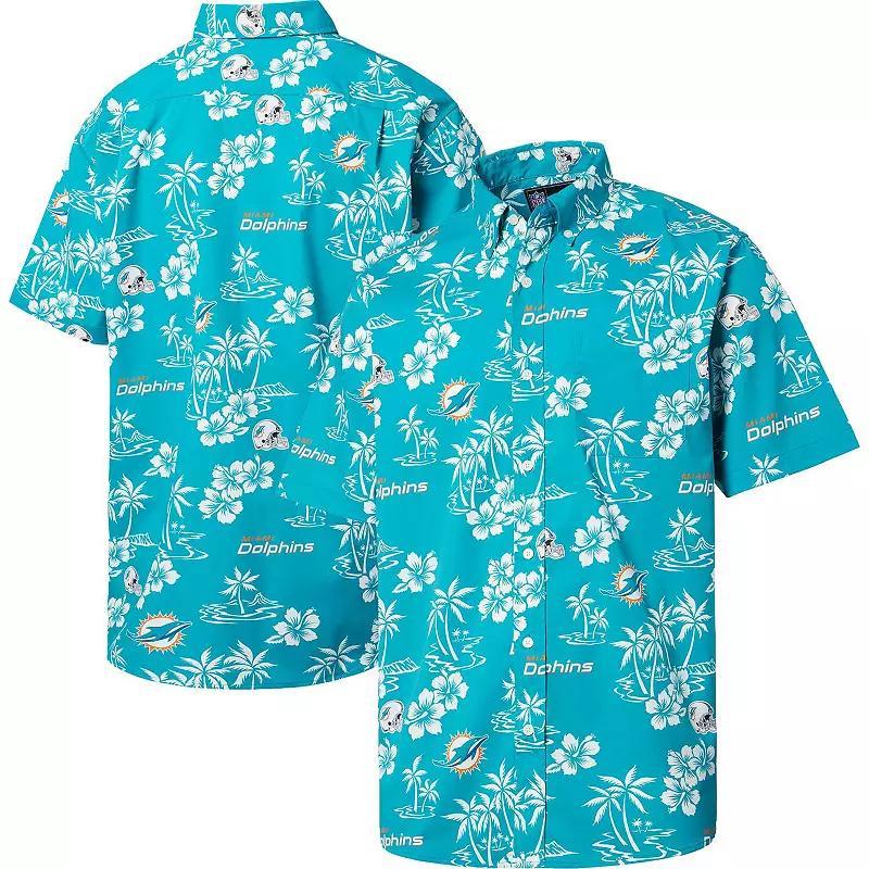 Mens Reyn Spooner Aqua Miami Dolphins Kekai Button-Up Shirt Turquoise A Product Image