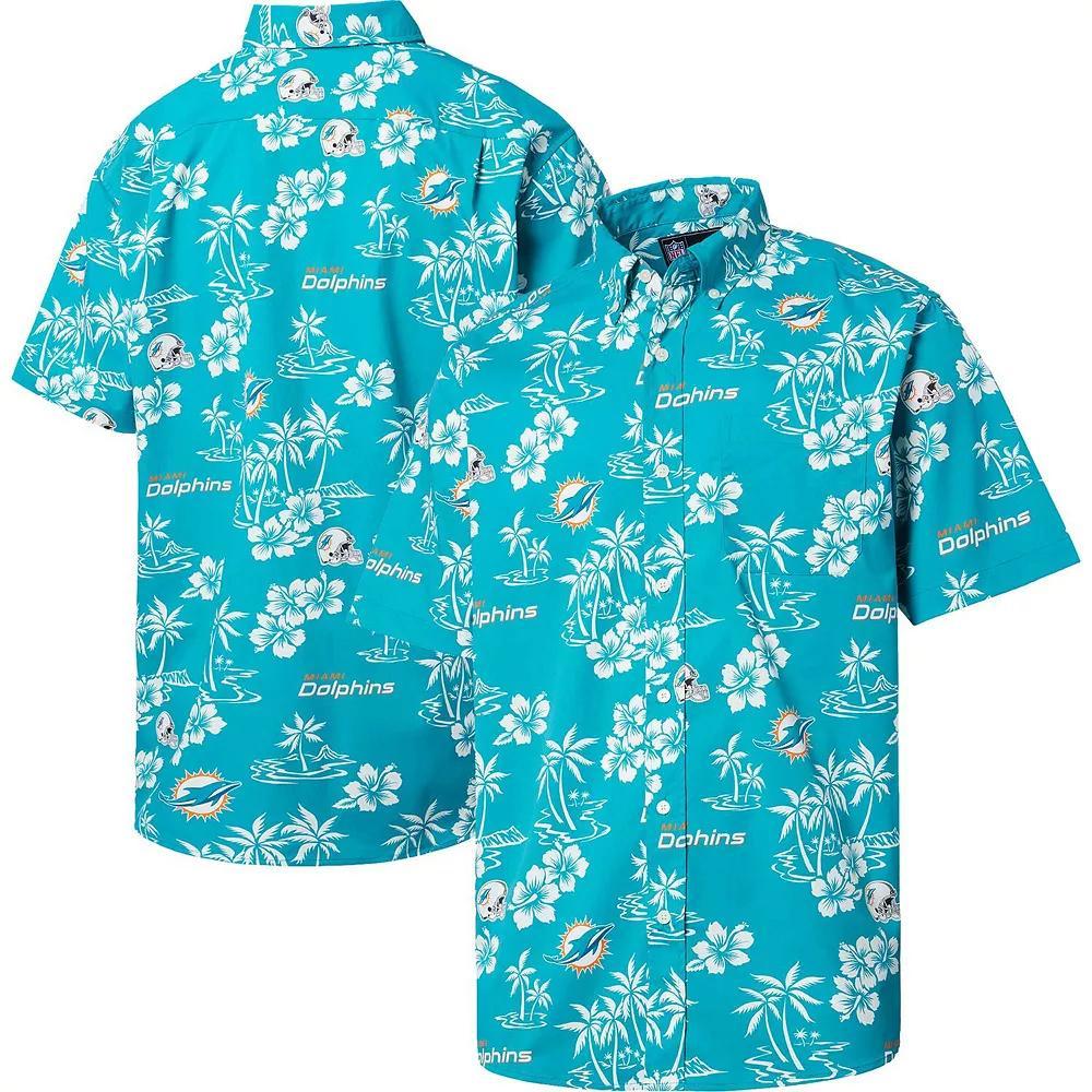Mens Reyn Spooner Aqua Miami Dolphins Kekai Button-Up Shirt Turquoise A Product Image