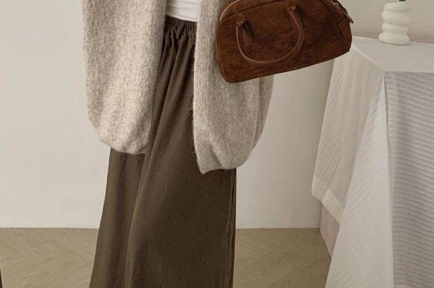 Plain Open Front Oversized Cardigan Product Image