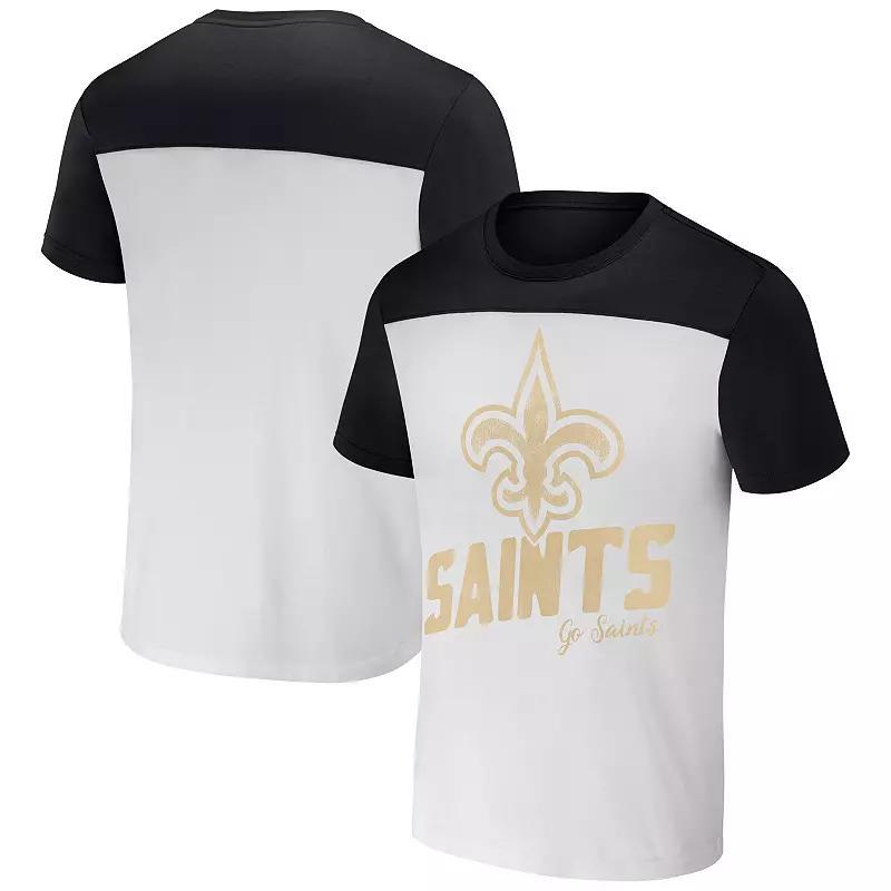 Men's NFL x Darius Rucker Collection by Fanatics Cream New Orleans Saints Colorblocked T-Shirt, Size: 2XL, White Product Image