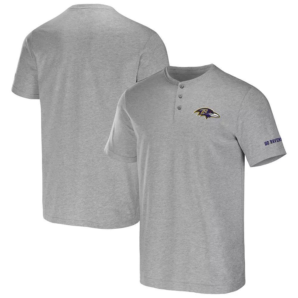 Men's NFL x Darius Rucker Collection by Fanatics Heather Gray Baltimore Ravens Henley T-Shirt, Size: Small, Grey Product Image
