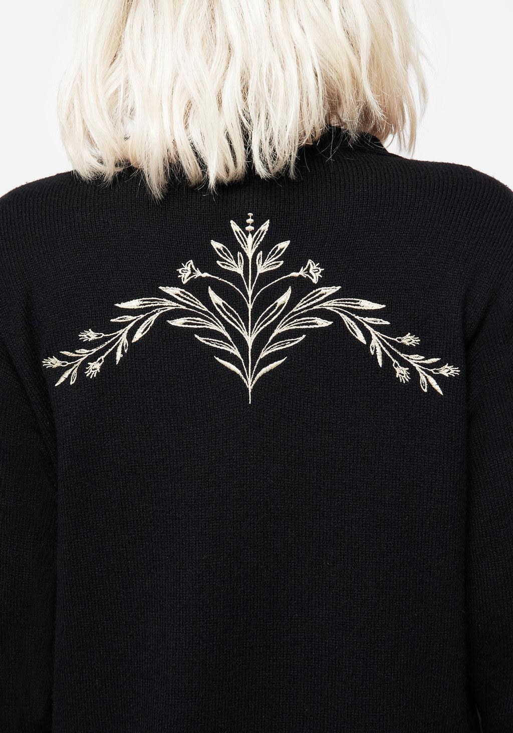 Hester Embroidered Knit Longline Cardigan Product Image