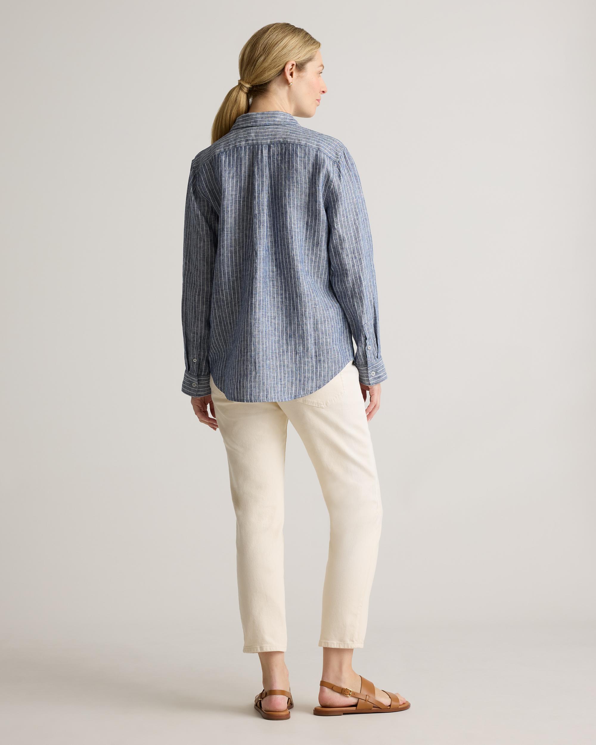 Quince | Women's 100% European Linen Maternity Long Sleeve Shirt Product Image