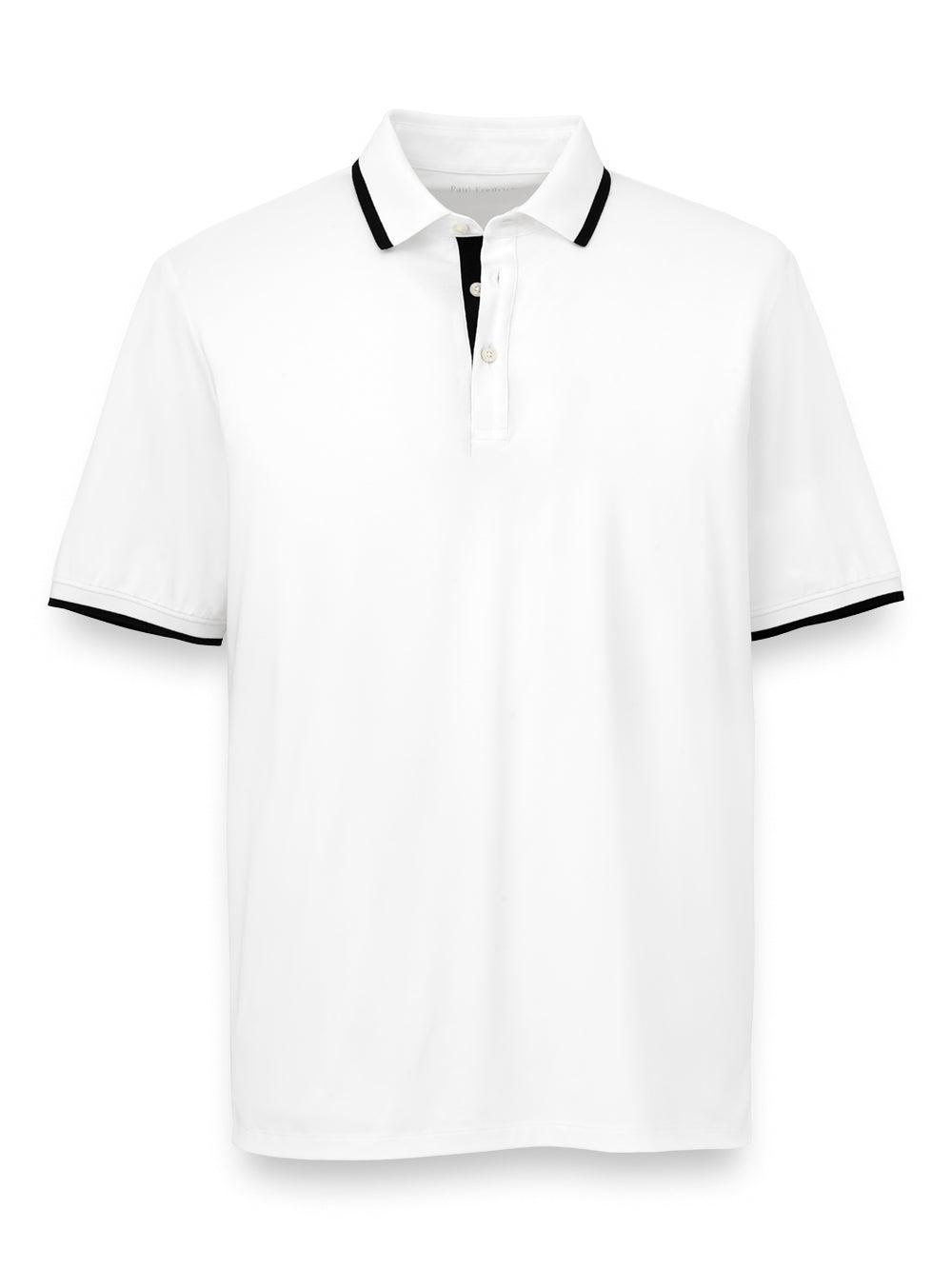 Performance Blend Three Button Polo - White/green Product Image