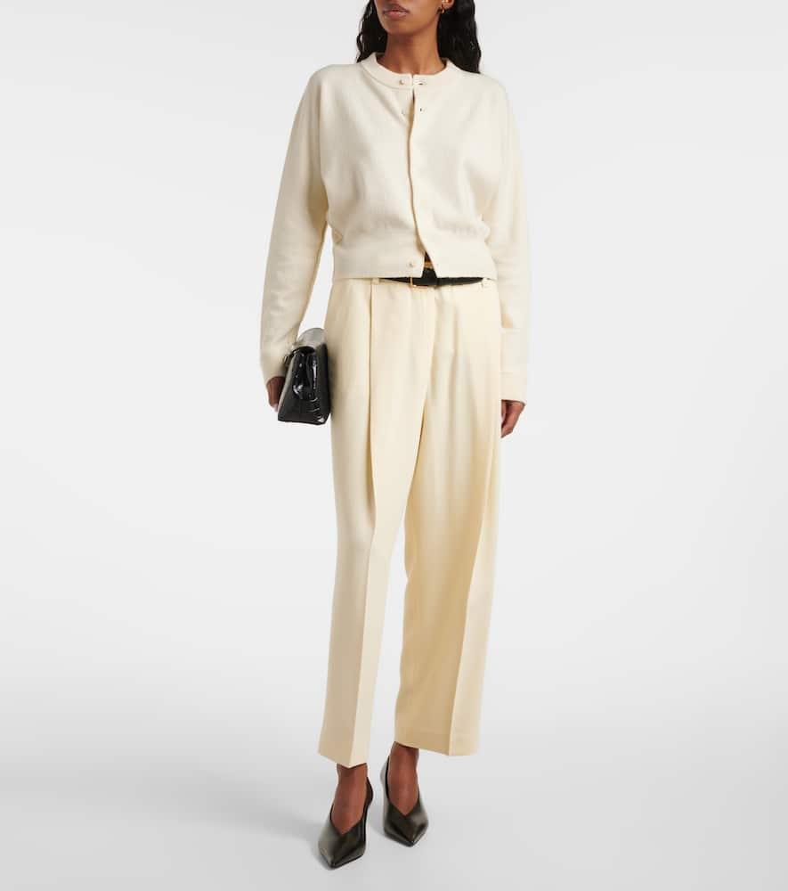 EXTREME CASHMERE N°257 Cashmere-blend Cardigan In White Product Image