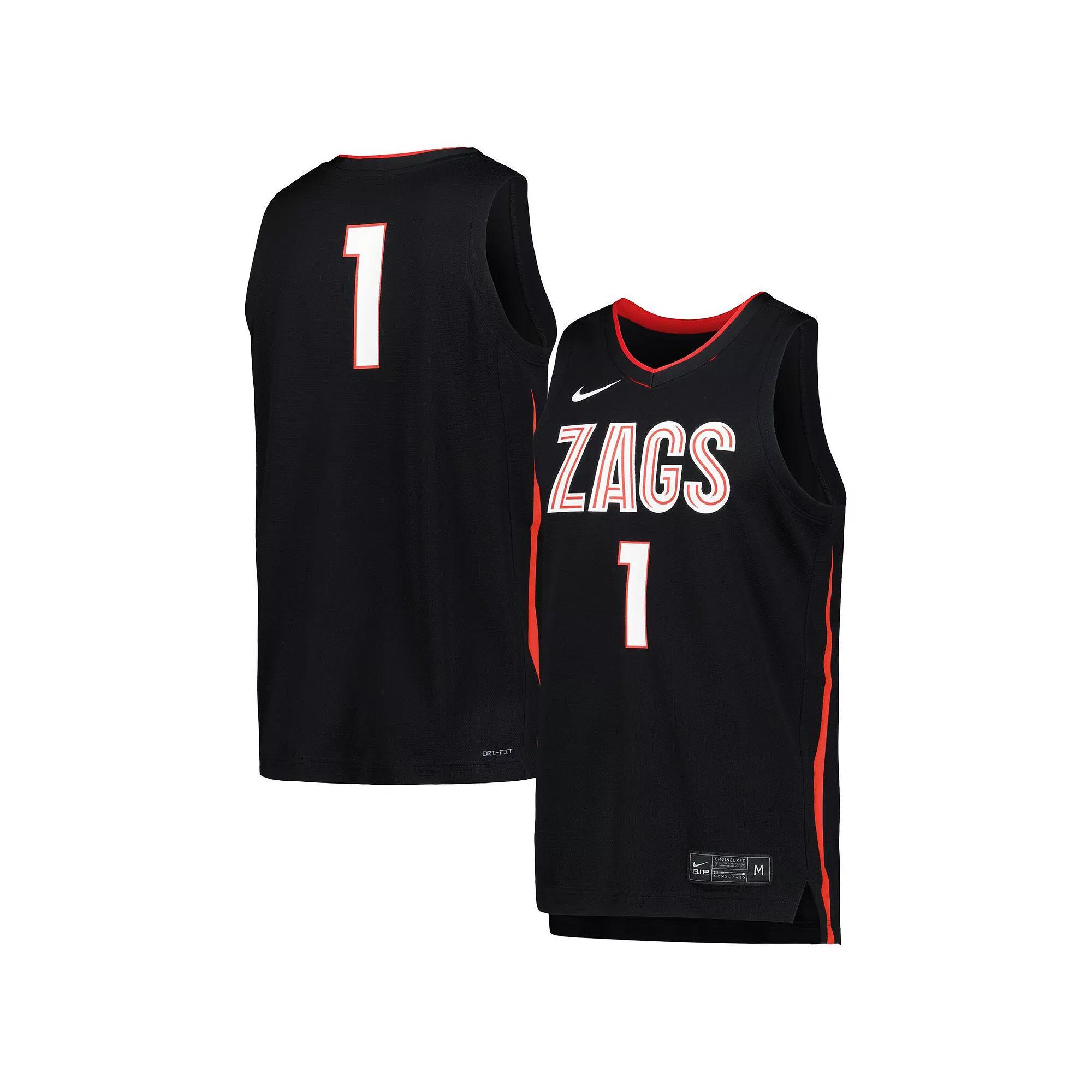 Mens Nike Black Gonzaga Bulldogs Icon Replica Basketball Jersey Product Image