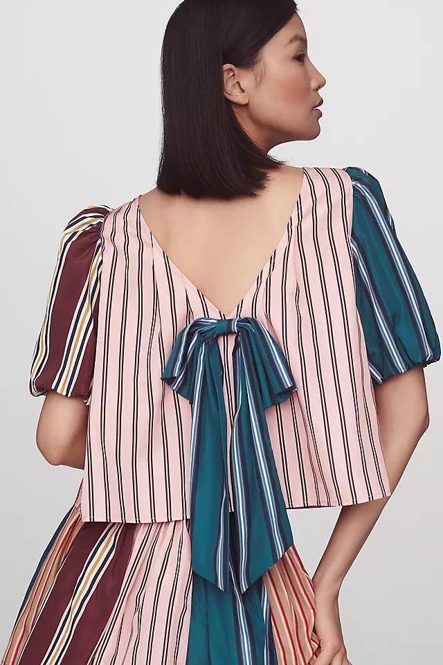 Maeve Taffeta Bow Swing Blouse Product Image