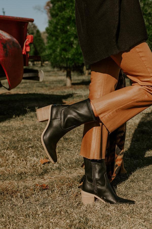 The Issey Faux Leather Boot In Black Product Image