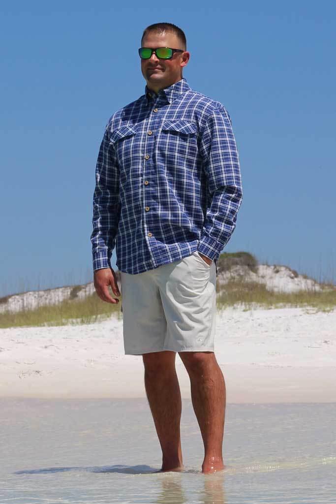 Mojo Sportswear Company Coastal Plaid Short Sleeve Men's Fishing Shirt Product Image
