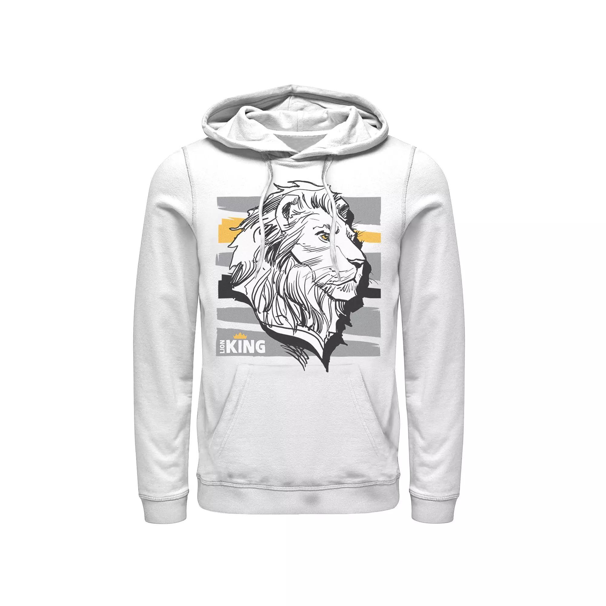 Disney's The Lion King Live Action Mufasa Men's Sketched Portrait Pullover Hoodie, Size: Medium, White Product Image