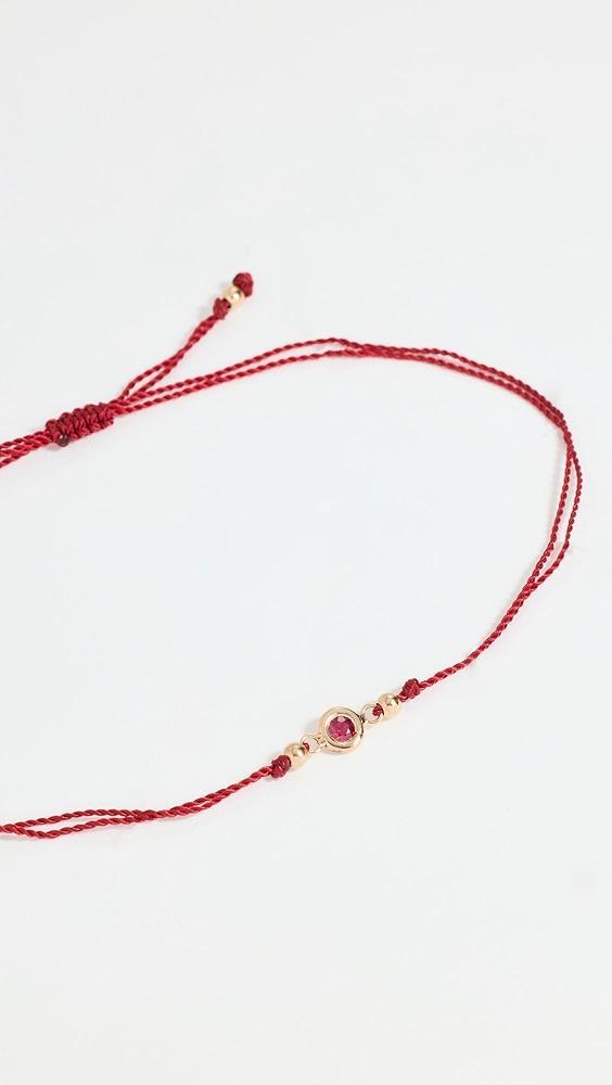Zoe Chicco 14k Gold Floating Ruby On Red Cord Bracelet | Shopbop Product Image
