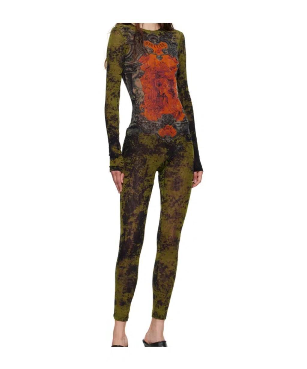 JEAN PAUL GAULTIER Graphic Print Full-length Dress With Long Sleeves In Black Product Image