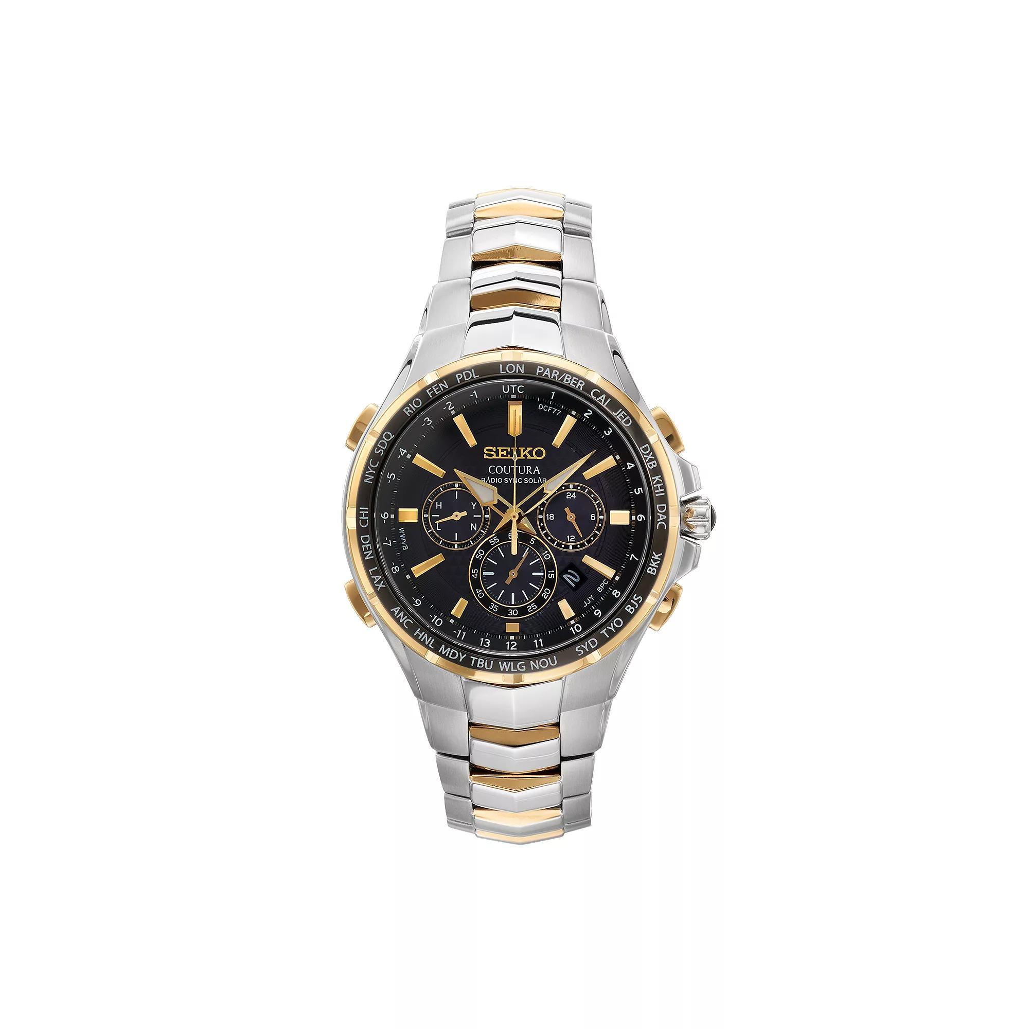 Seiko Mens Coutura Stainless Steel Solar Chronograph Watch - SSG009, Silver Tone Product Image