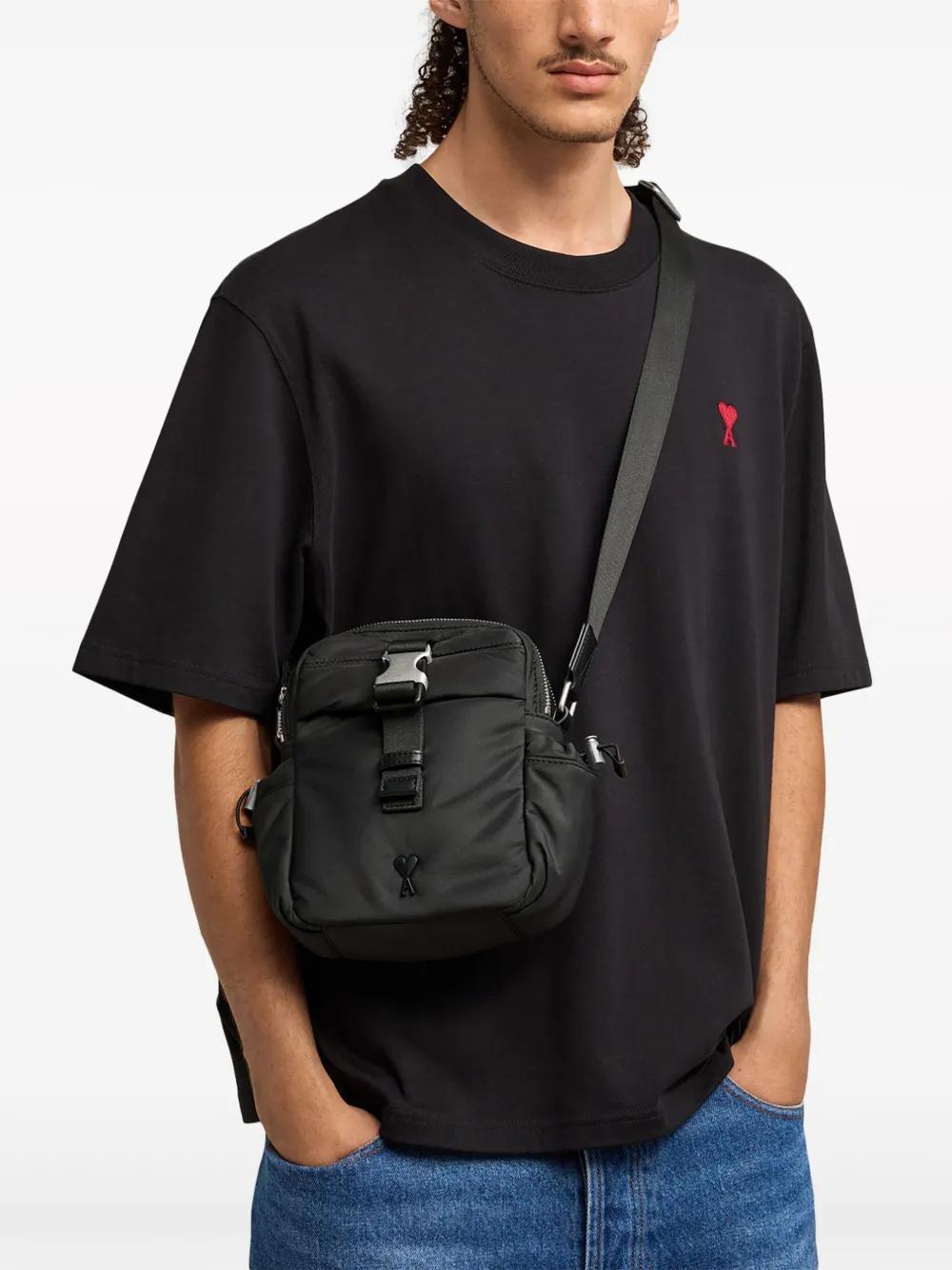 logo-plaque buckle-detail messenger bag Product Image