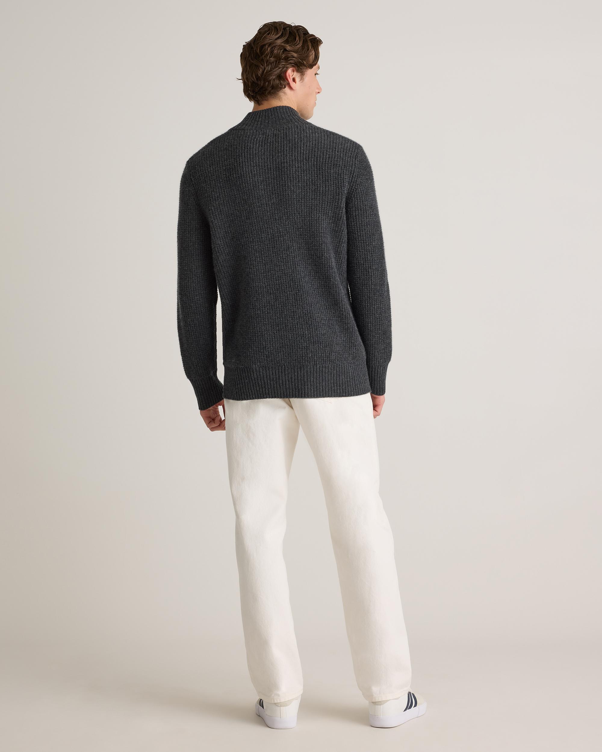 Quince | Men's Mongolian Cashmere Waffle Quarter Button Sweater Product Image
