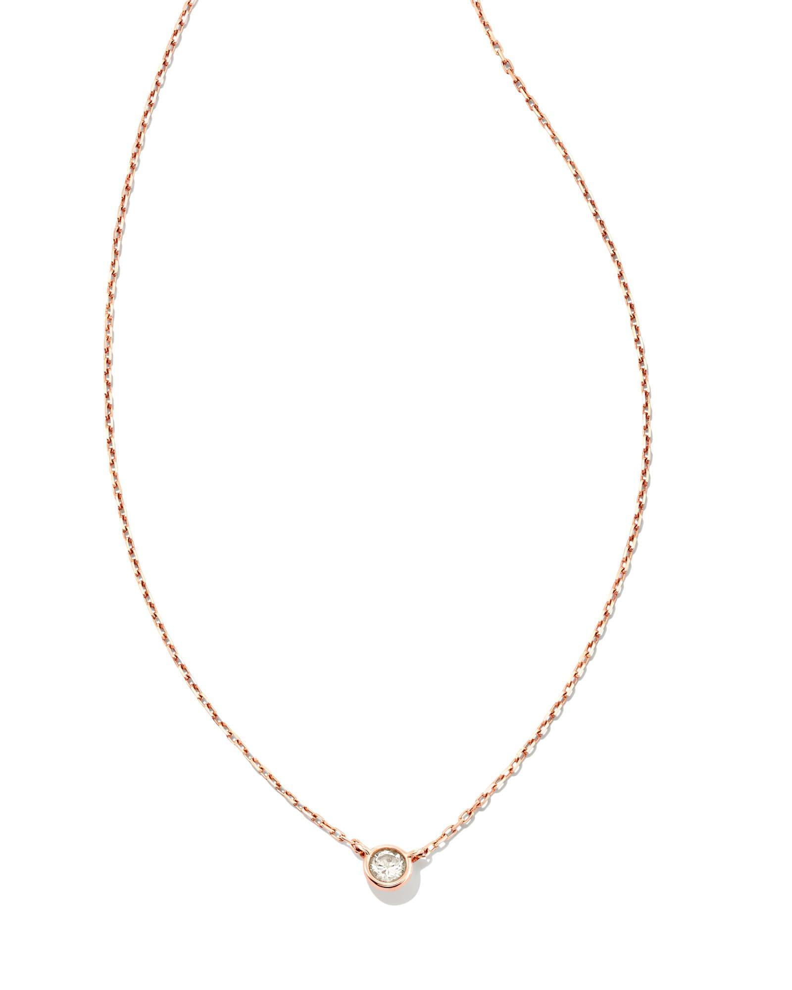 Audrey 14k Rose Gold Pendant Necklace in White Diamond, 0.07ct Product Image