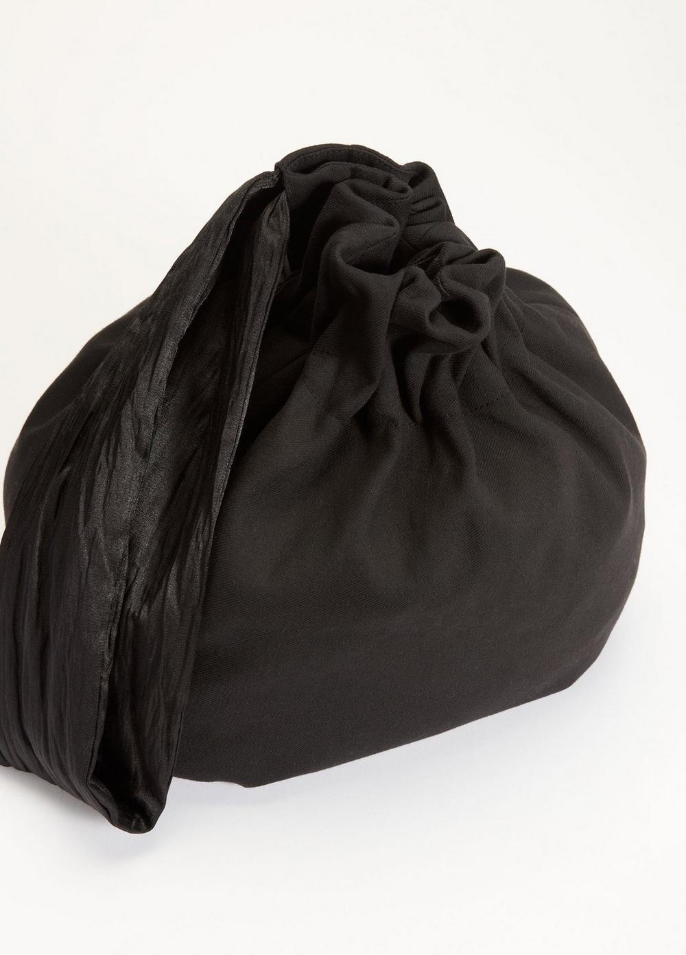 Womens Cotton Linen Pouch Bag, Black Vince Product Image