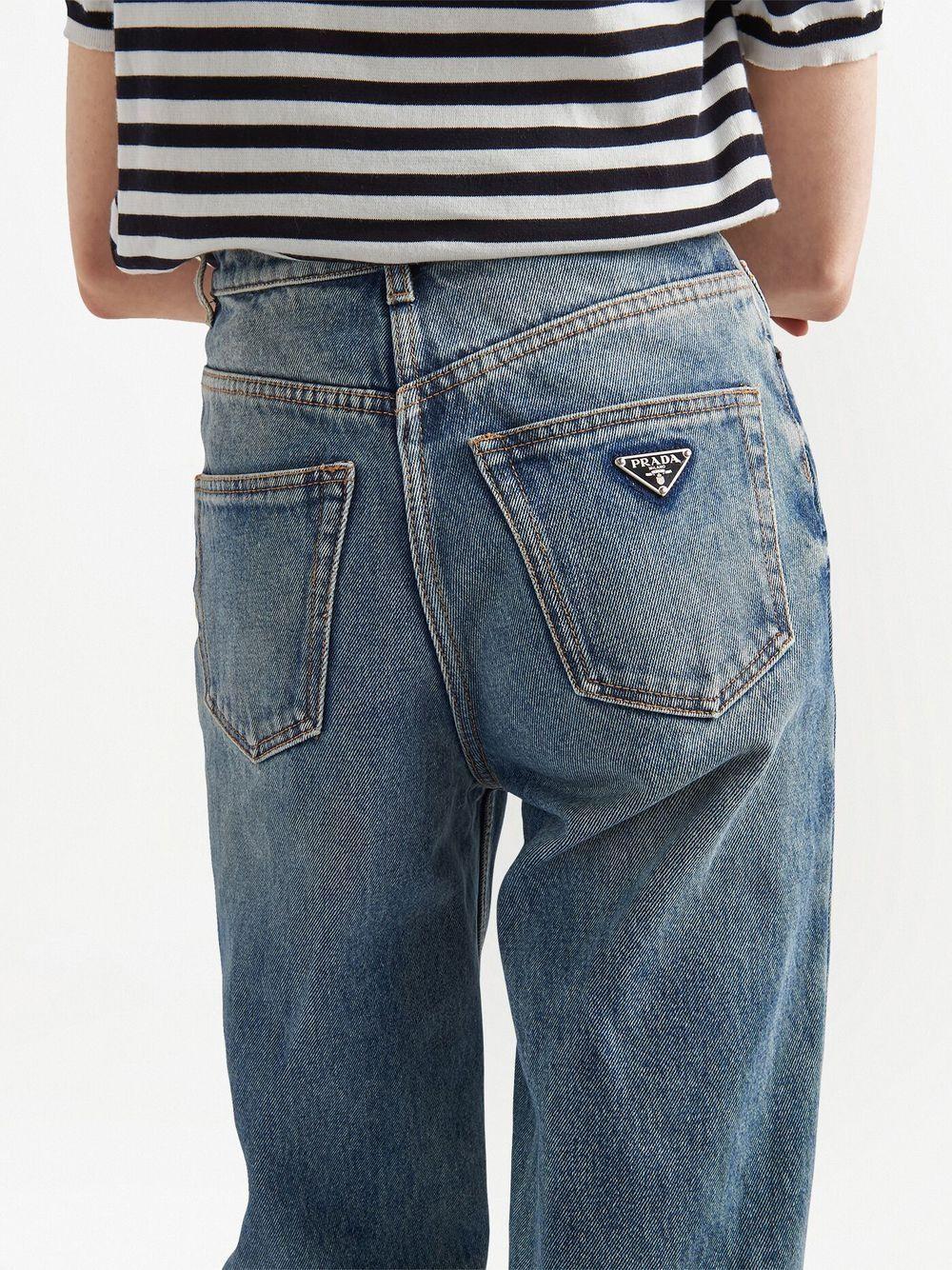 bleached-effect straight-leg jeans Product Image