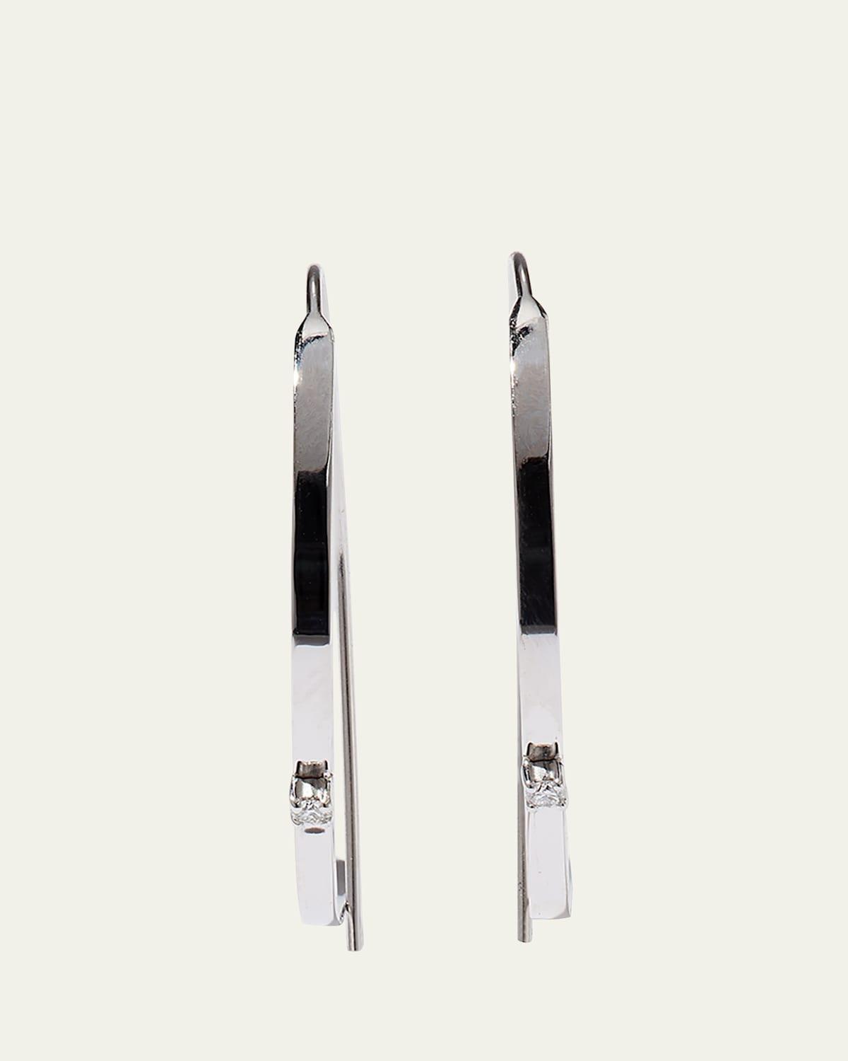 Small Flat Diamond Hoop Earrings Product Image