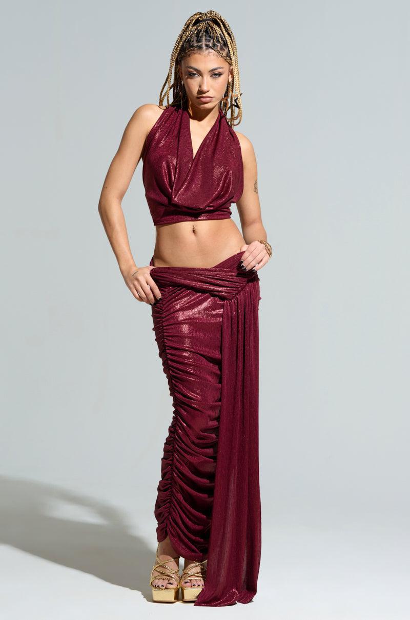 ALL OF THE GLAMOUR SLINKY HALTER NECK TOP Product Image