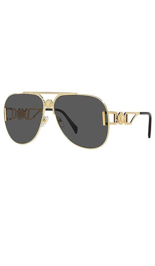 VERSACE Aviator Sunglasses in Metallic Product Image