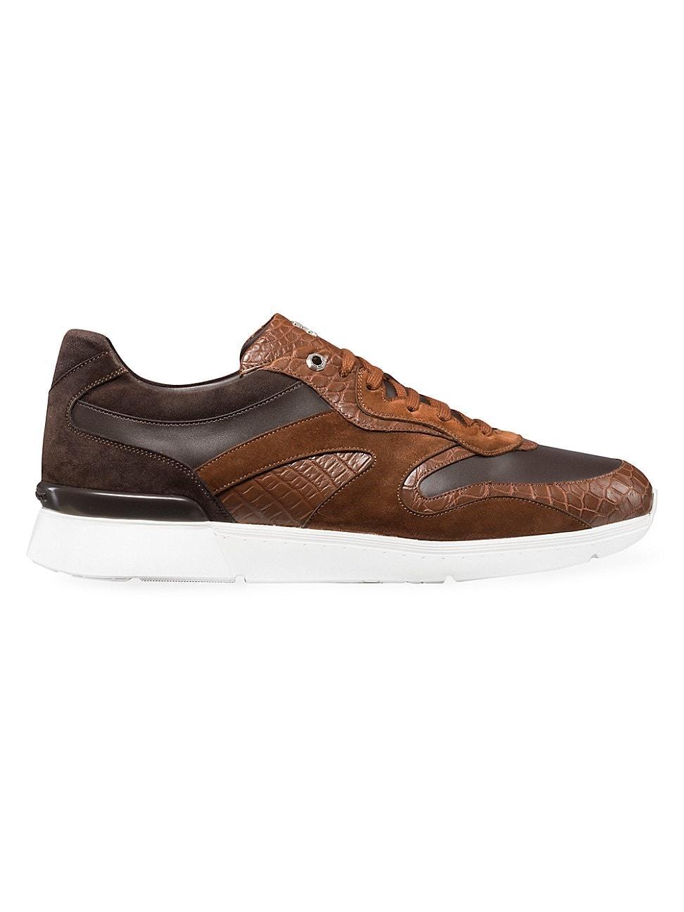 Mens Crocodile, Suede and Calfskin Leather Sneakers Product Image