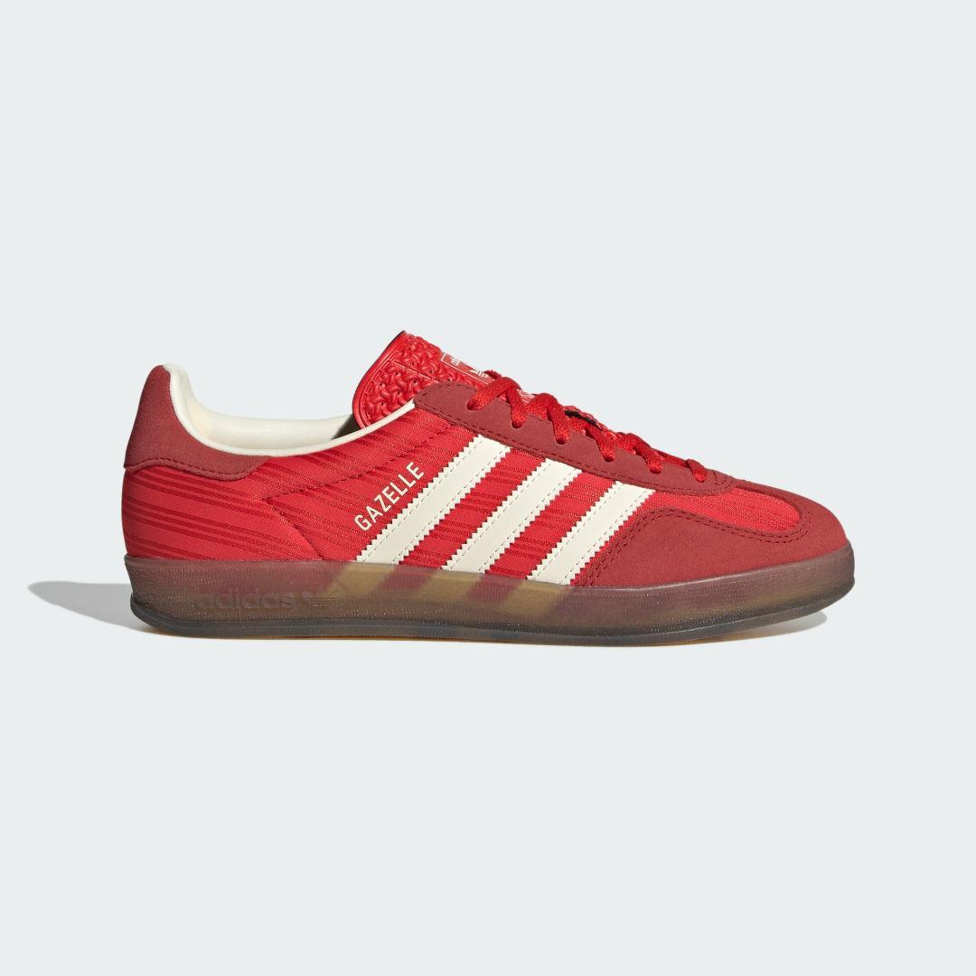 Womens adidas Gazelle Indoor Athletic Shoe - Red / Better / Cream White Product Image