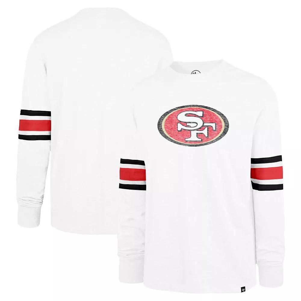 Men's '47 White San Francisco 49ers Gridiron Premier Brex Long Sleeve T-Shirt, Size: Large Product Image