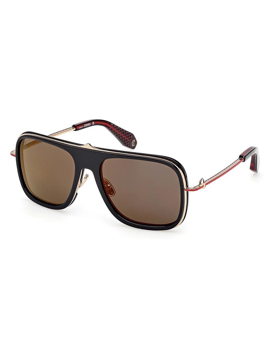 Mens 58MM Rectangular Sunglasses Product Image