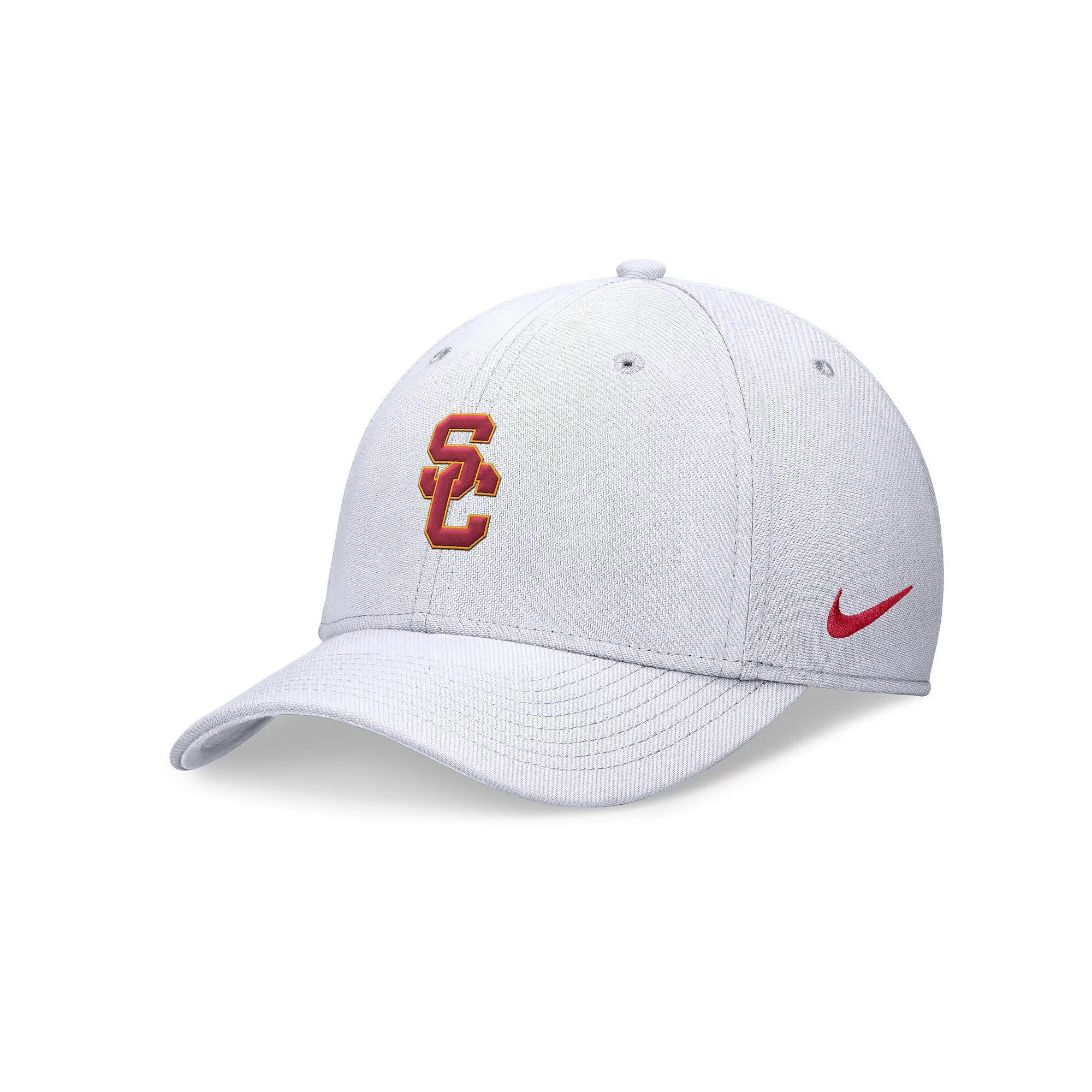 Men's Nike White USC Trojans 2024 On-Field Swoosh Flex Hat, Size: Small/Medium Product Image