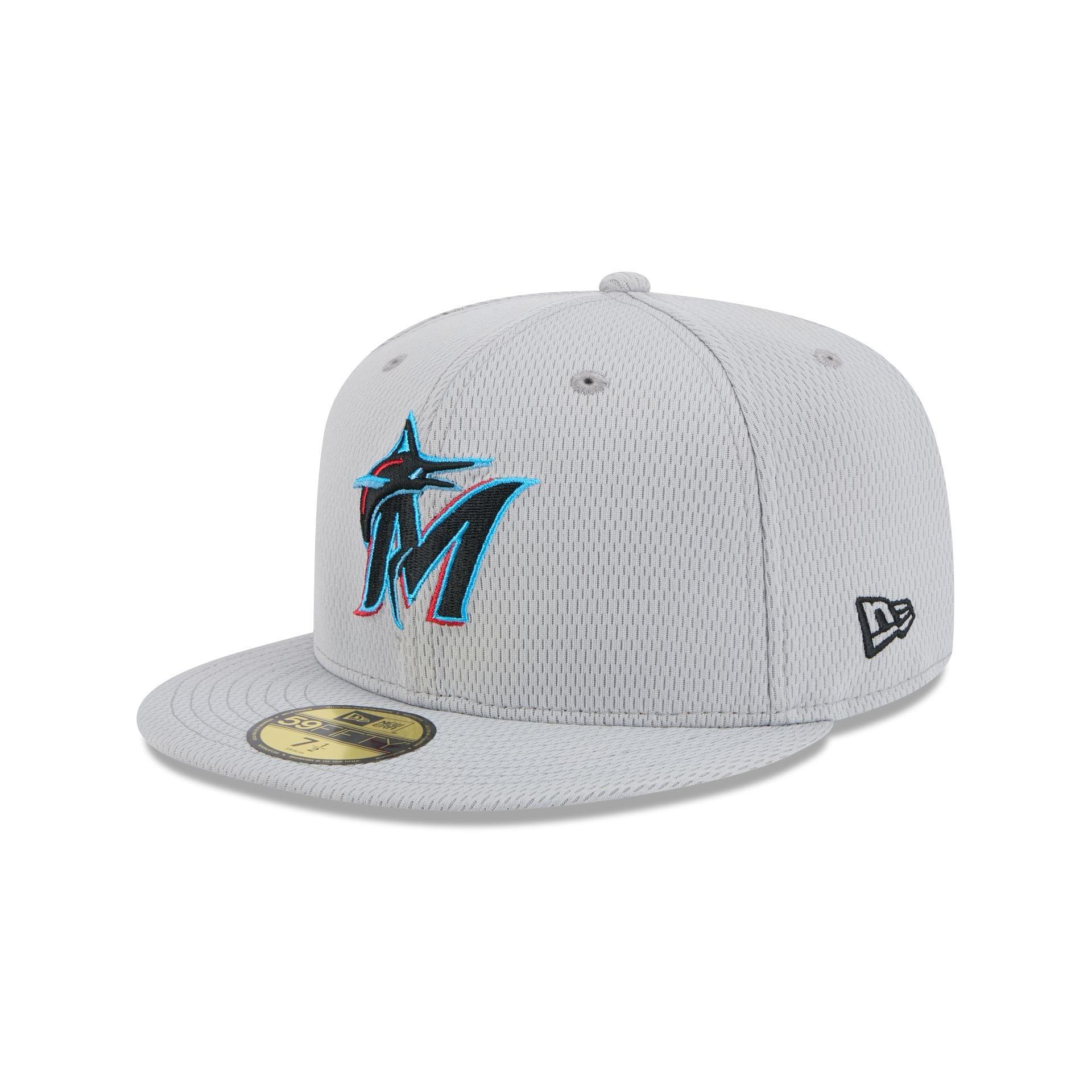Miami Marlins 2025 Clubhouse Gray 59FIFTY Fitted Hat Male Product Image
