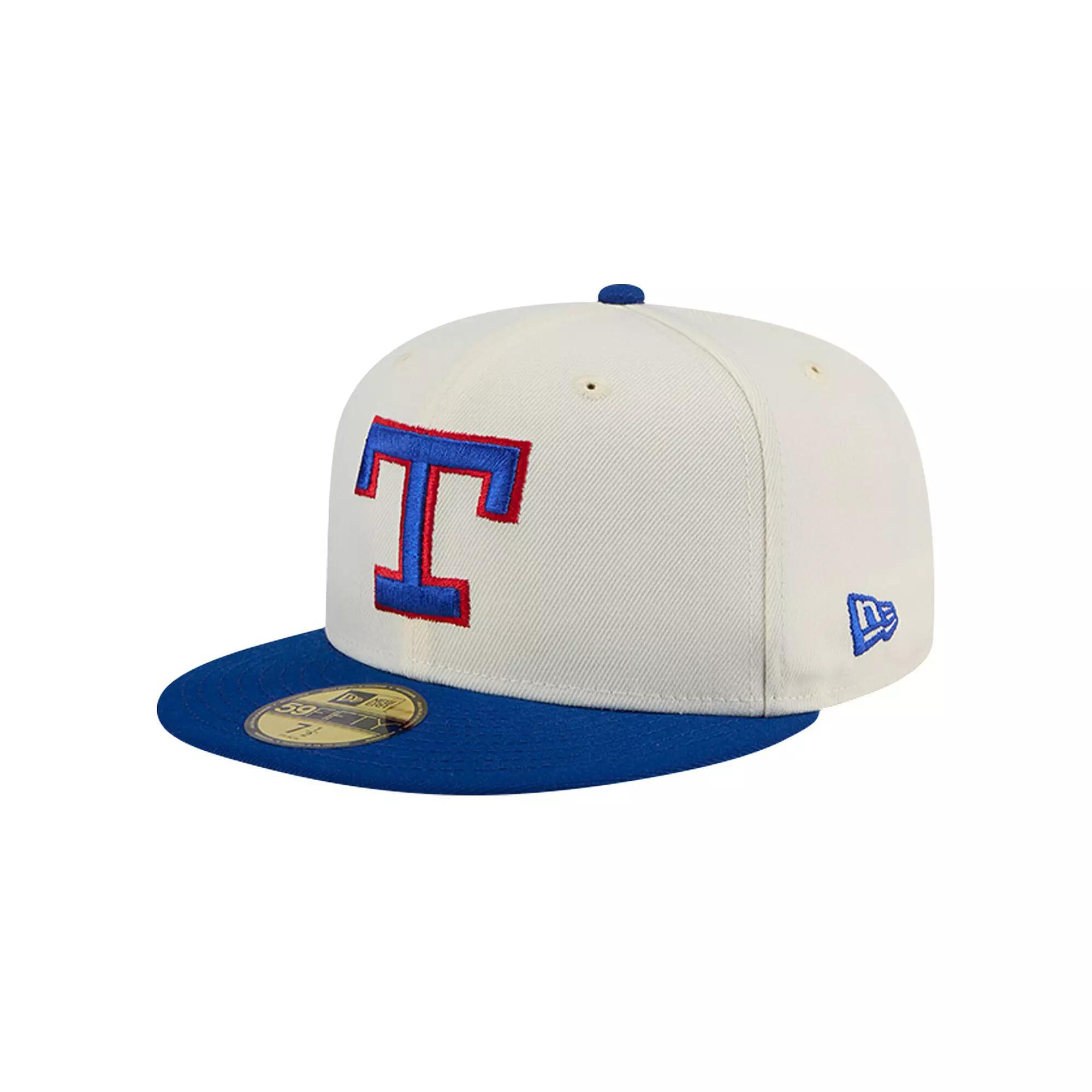 Men's New Era Cream Texas Rangers Cooperstown Collection Chrome 59FIFTY Fitted Hat, Size: 7 7/8, Beige Product Image
