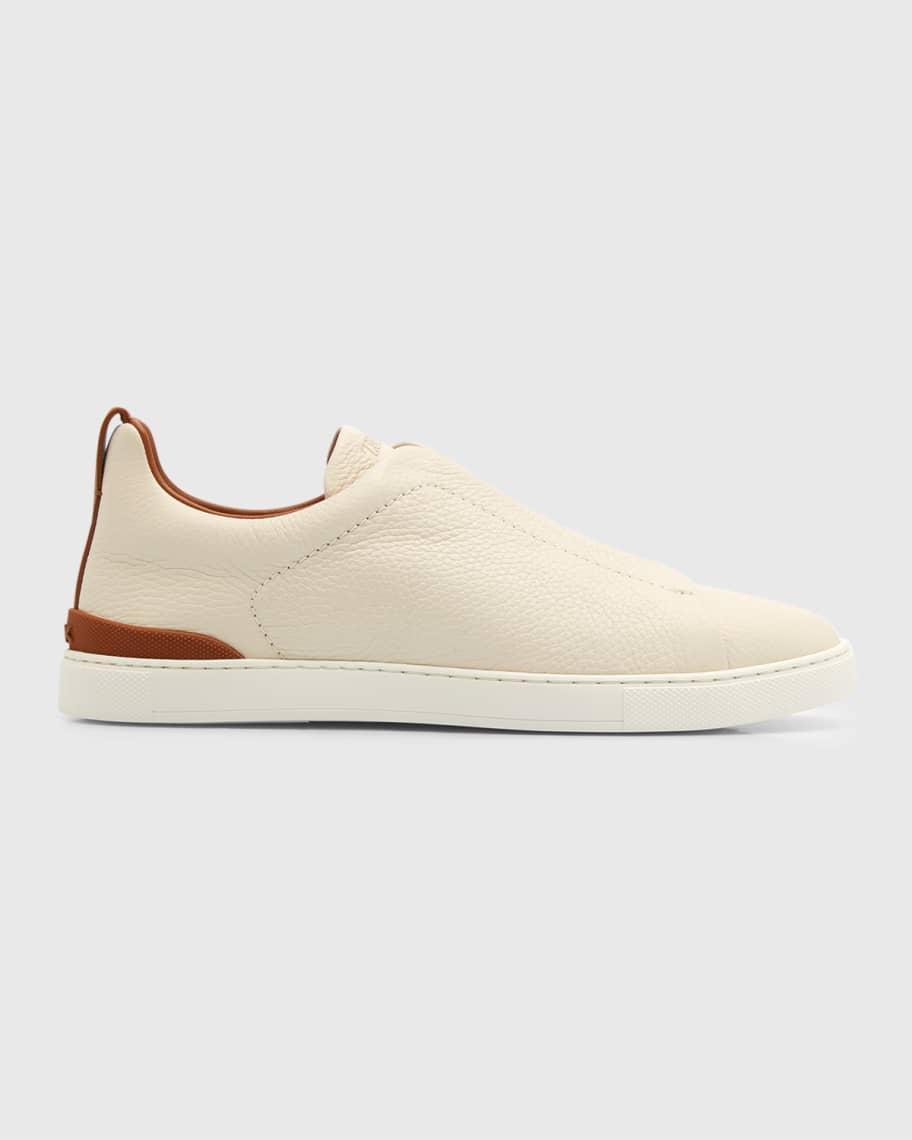 Mens Triple Stitch Deerskin Leather Sneakers Product Image