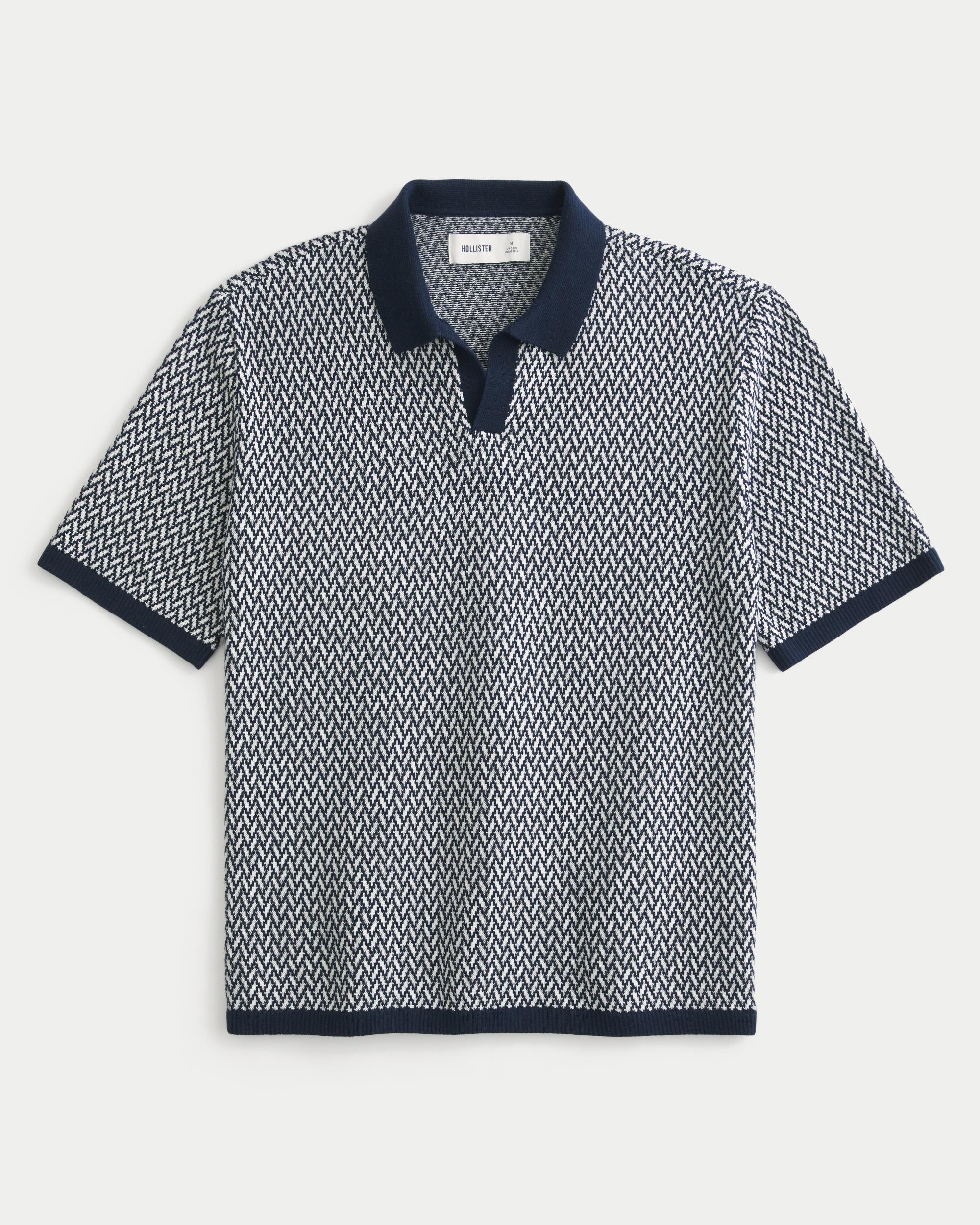 Boxy Short-Sleeve Sweater Polo Product Image
