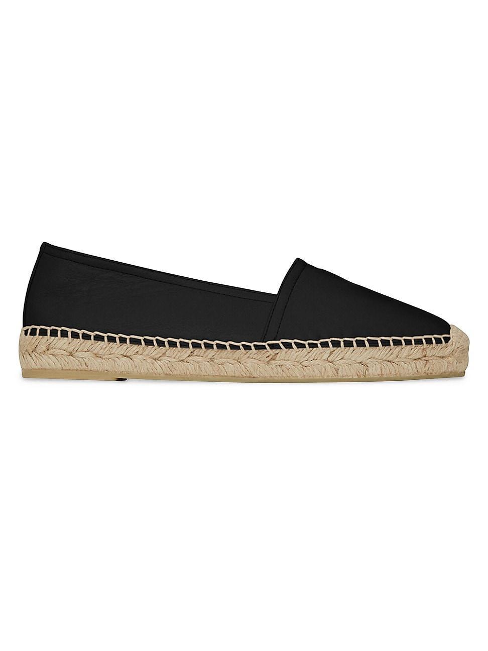 Saint Laurent Womens Monogram Flat Espadrilles in Lambskin Product Image