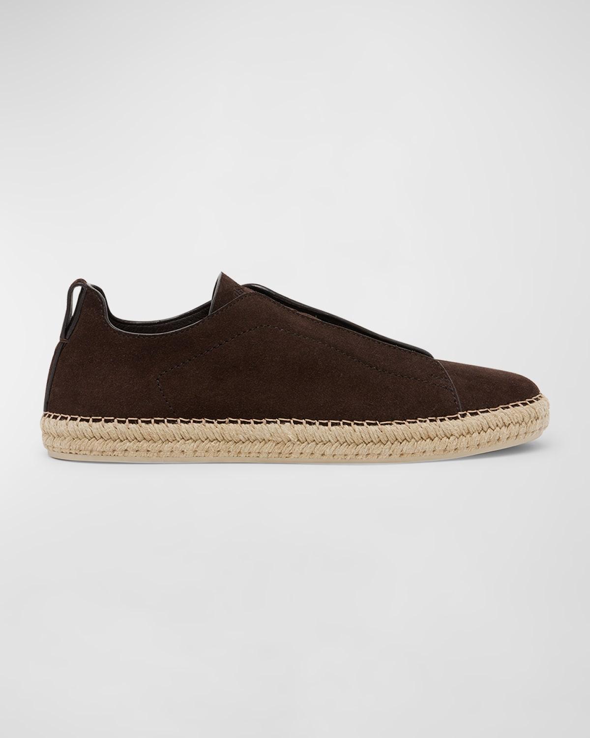 Mens Triple Stitch Suede Espadrille Sneakers Product Image