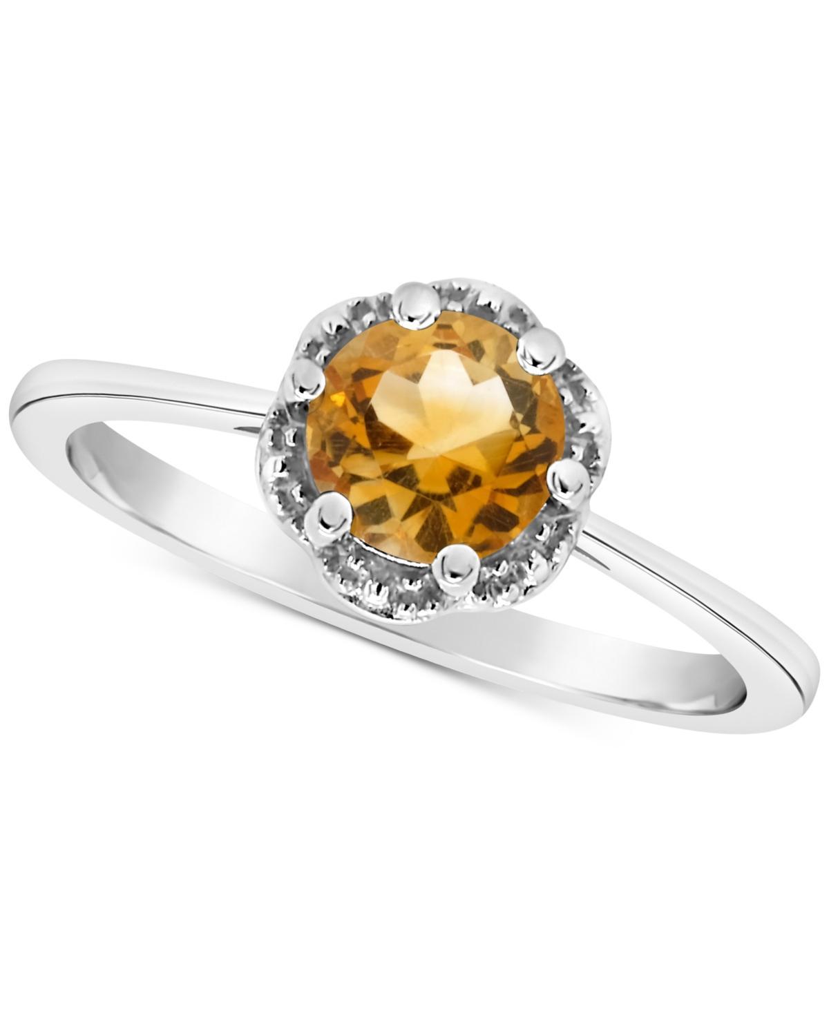 Celebration Gems Sterling Silver White Topaz Scalloped Frame Ring, Women's, Size: 9 Product Image
