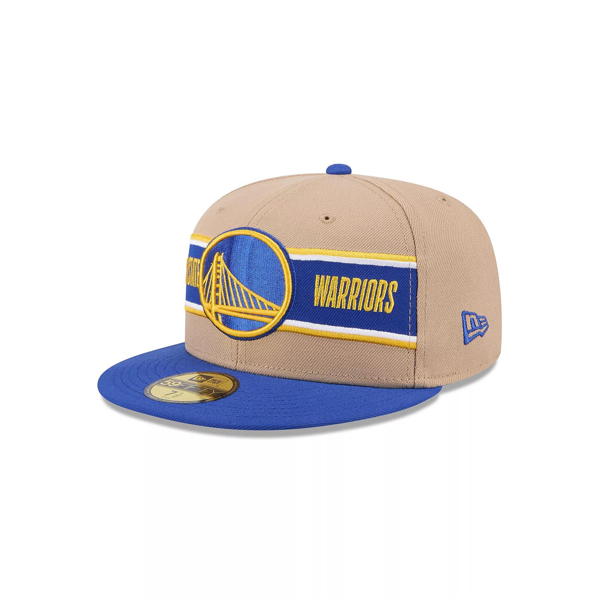Men's New Era Tan/Royal Golden State Warriors 2024 NBA Draft 59FIFTY Fitted Hat, Size: 7, Team Product Image