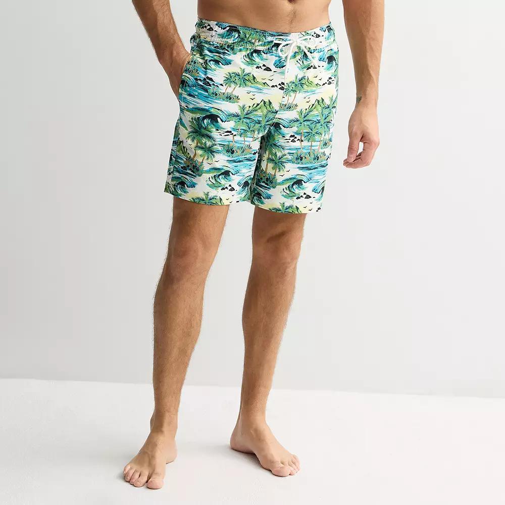 Men's Trinity Coast 7-Inch Swim Trunks, Size: XXL 7 INCH, White Product Image