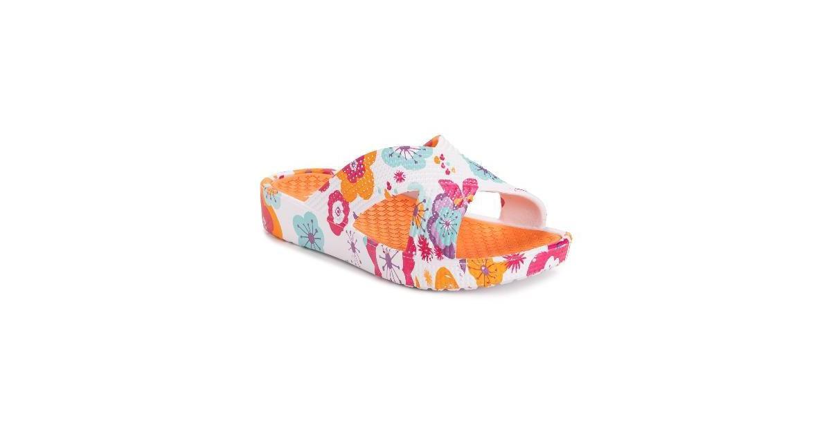 MUK LUKS Spa Day Womens Sandals Pink Floral Product Image